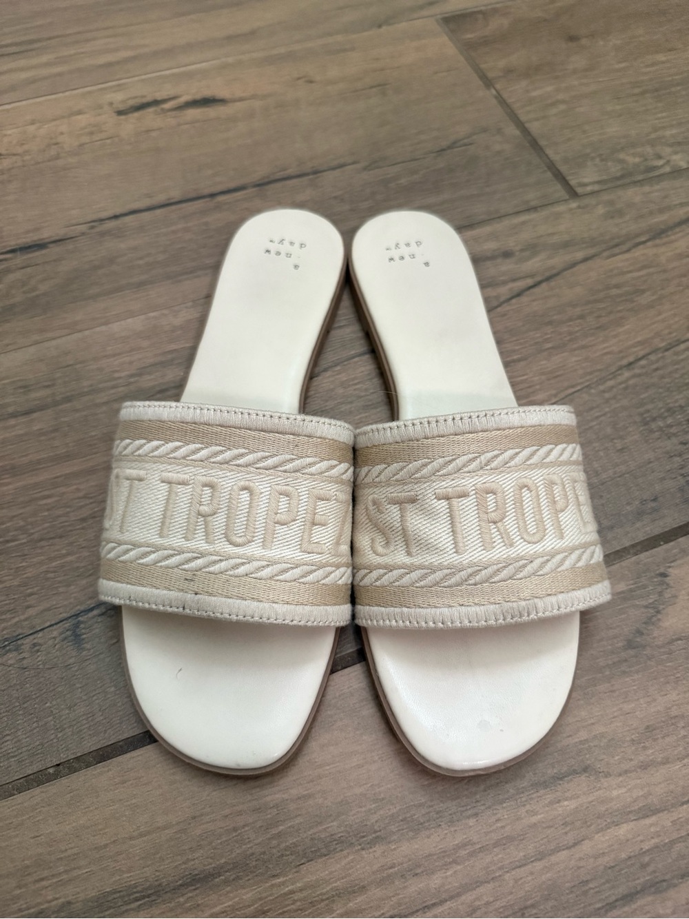 a new day ivory St Tropez Slide Sandals